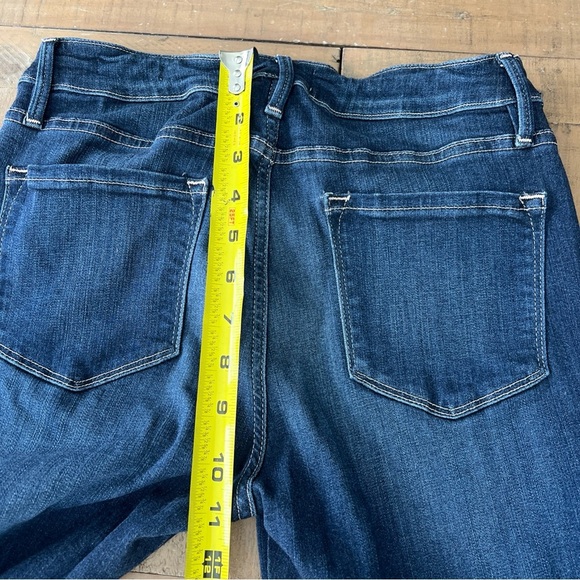 FRAME DENIM LE CROP MINI BOOT STRETCH DENIM JEANS CROP FLARE RAW HEM sz 28 Dark - Picture 9 of 12
